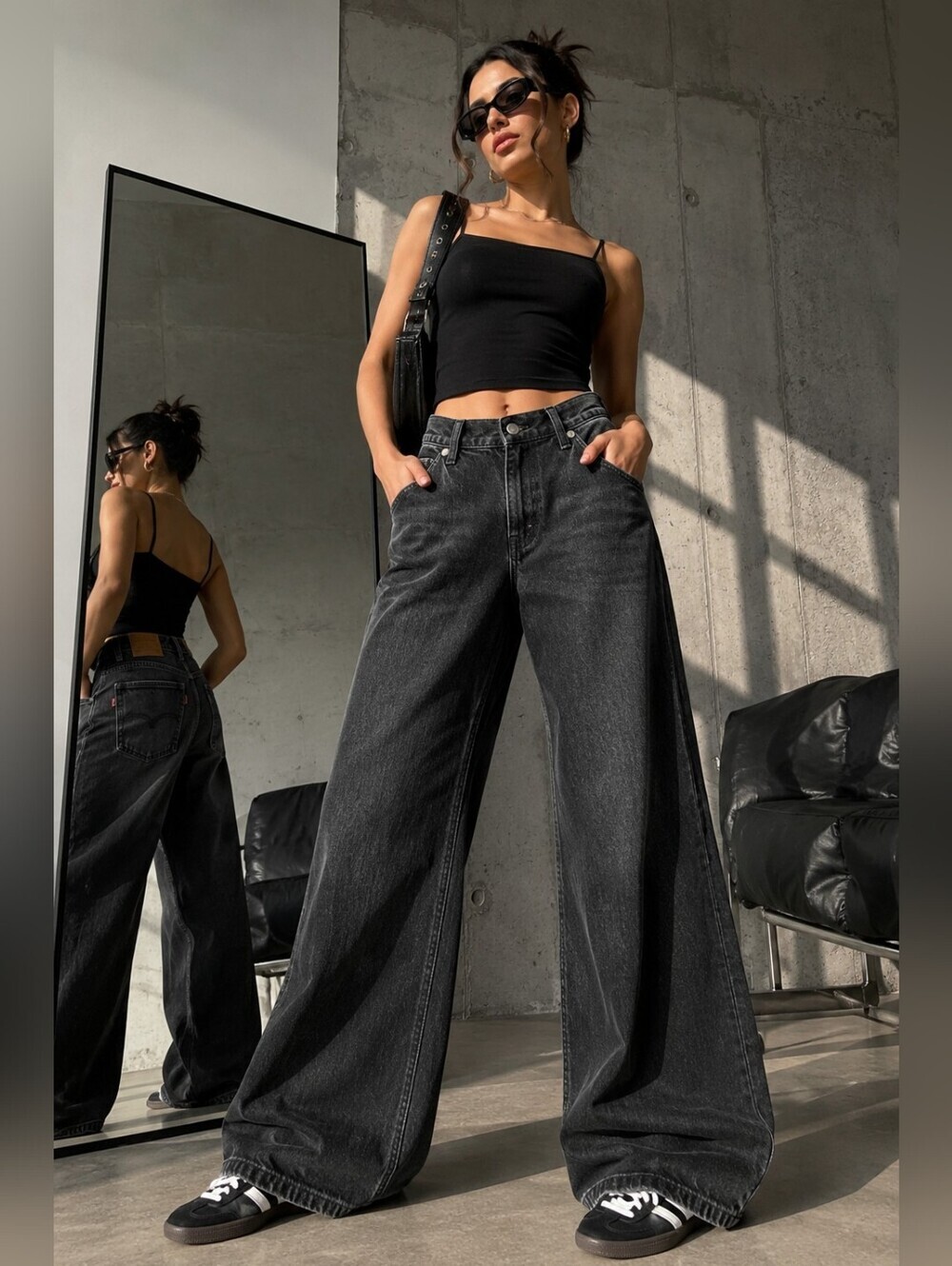 ✨ 𝐋𝐞𝐯𝐢’𝐬 𝐏𝐫𝐞𝐦𝐢𝐮𝐦 70s High Flare Jeans ✨🖤 Black Wash • Size 26